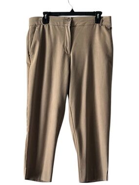 Counterparts  Straight Leg Relaxed Taupe Capris, Size 12